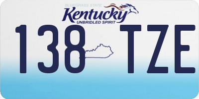 KY license plate 138TZE