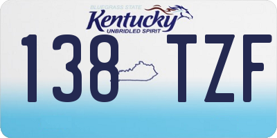 KY license plate 138TZF
