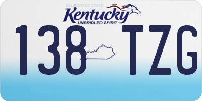 KY license plate 138TZG