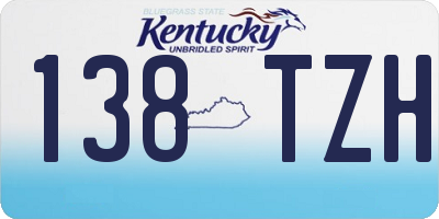 KY license plate 138TZH