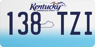 KY license plate 138TZI