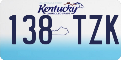 KY license plate 138TZK