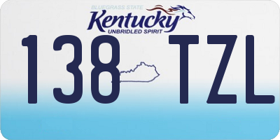 KY license plate 138TZL