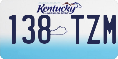 KY license plate 138TZM