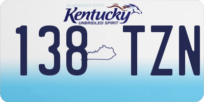 KY license plate 138TZN