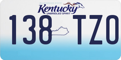 KY license plate 138TZO
