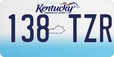 KY license plate 138TZR