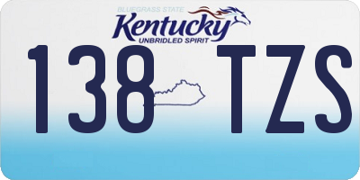 KY license plate 138TZS