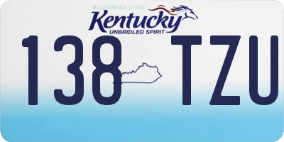KY license plate 138TZU