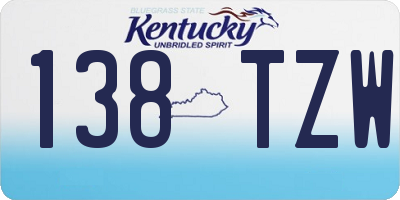 KY license plate 138TZW
