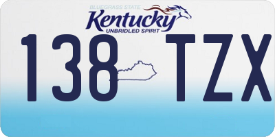 KY license plate 138TZX