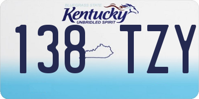 KY license plate 138TZY
