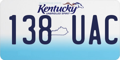 KY license plate 138UAC