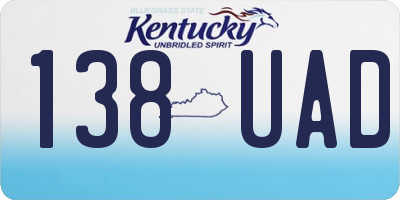 KY license plate 138UAD