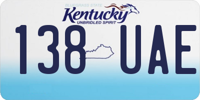 KY license plate 138UAE