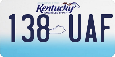 KY license plate 138UAF
