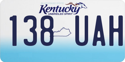 KY license plate 138UAH