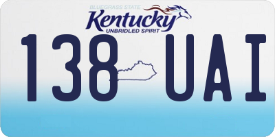 KY license plate 138UAI