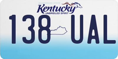 KY license plate 138UAL