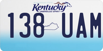 KY license plate 138UAM