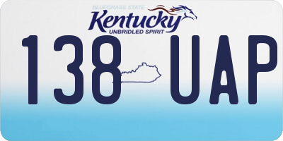 KY license plate 138UAP