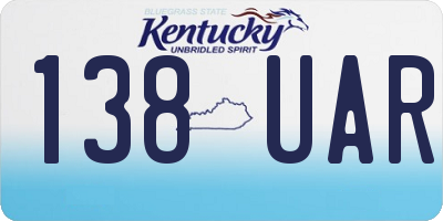 KY license plate 138UAR