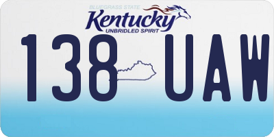 KY license plate 138UAW