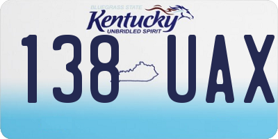 KY license plate 138UAX