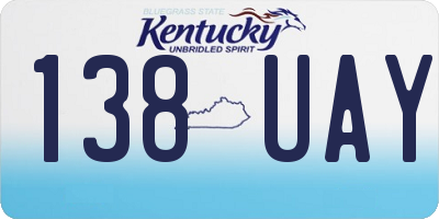 KY license plate 138UAY