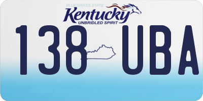 KY license plate 138UBA