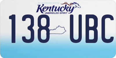 KY license plate 138UBC