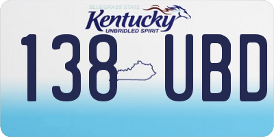KY license plate 138UBD