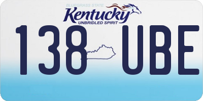 KY license plate 138UBE