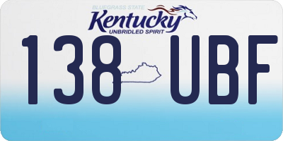 KY license plate 138UBF