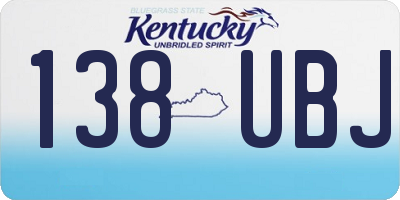 KY license plate 138UBJ