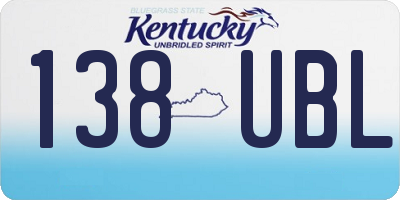 KY license plate 138UBL