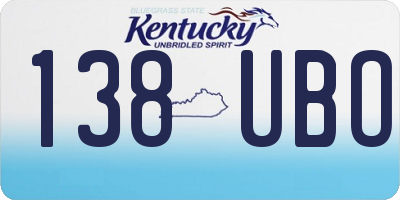 KY license plate 138UBO