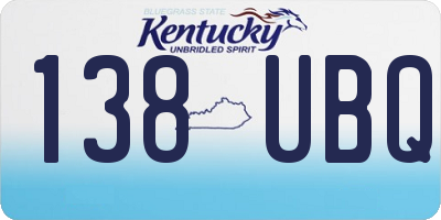 KY license plate 138UBQ