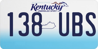KY license plate 138UBS