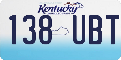 KY license plate 138UBT