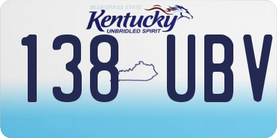 KY license plate 138UBV