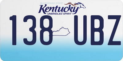 KY license plate 138UBZ