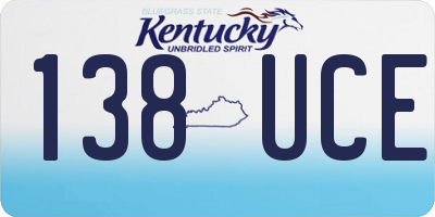 KY license plate 138UCE