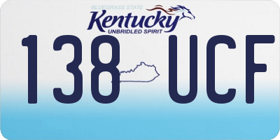 KY license plate 138UCF