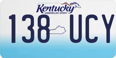 KY license plate 138UCY