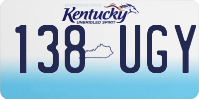 KY license plate 138UGY