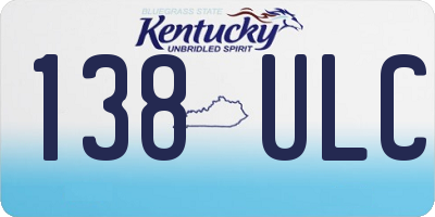 KY license plate 138ULC