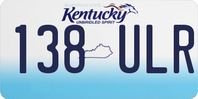 KY license plate 138ULR