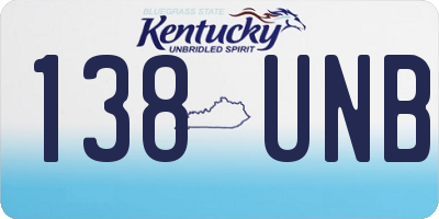 KY license plate 138UNB
