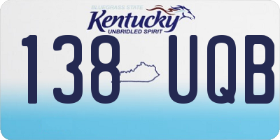 KY license plate 138UQB